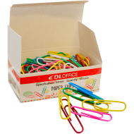 Agrafe de birou, colorate in PVC, 33 mm, DL Office, 100 buc